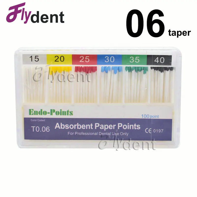 Dental 0.06 taper Absorbent Paper Points 1packs 15-40# dental Materials Strong Absorption Pure Cotton Fiber Dentist Products