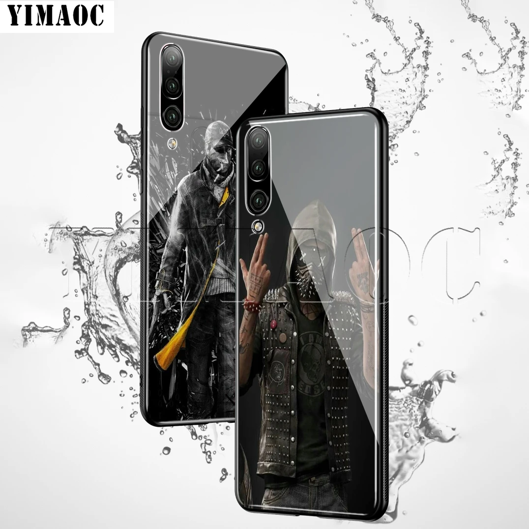 YIMAOC Watch Dogs ключ стеклянный чехол для Huawei Honor Mate 7A 8X 9 P10 P20 P30 Y6 Y9 P smart lite Pro 2018 2019 |