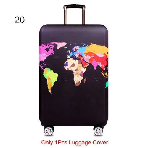 20 Luggage Cover Защитный чехол для багажа для женщин и мужчин, эластичный тканевый чехол для чемодана, защита для багажа, пылезащитный чехол, органайзер, аксессуары для путешествий - Цвет: 20 Luggage Cover