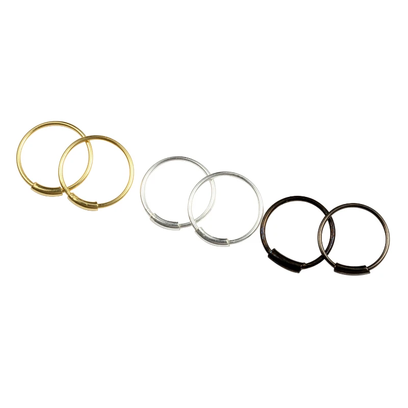 

Кольцо в нос из серебра 925 пробы, золотое, черное, кольцо для пирсинга украшения для носа и тела, 1 шт.