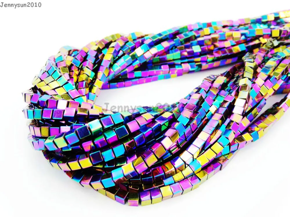 

Натуральные гематитовые лечебные драгоценные камни квадратный куб 3 мм бусины немагнитные металлические разноцветные 15,5 ''ювелирные издел...