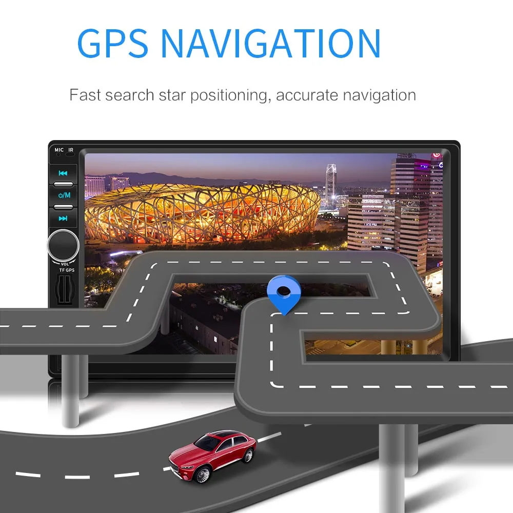 Автомагнитола 2 Din с поддержкой камеры заднего вида Bluetooth Mirrorlink GPS AUX FM