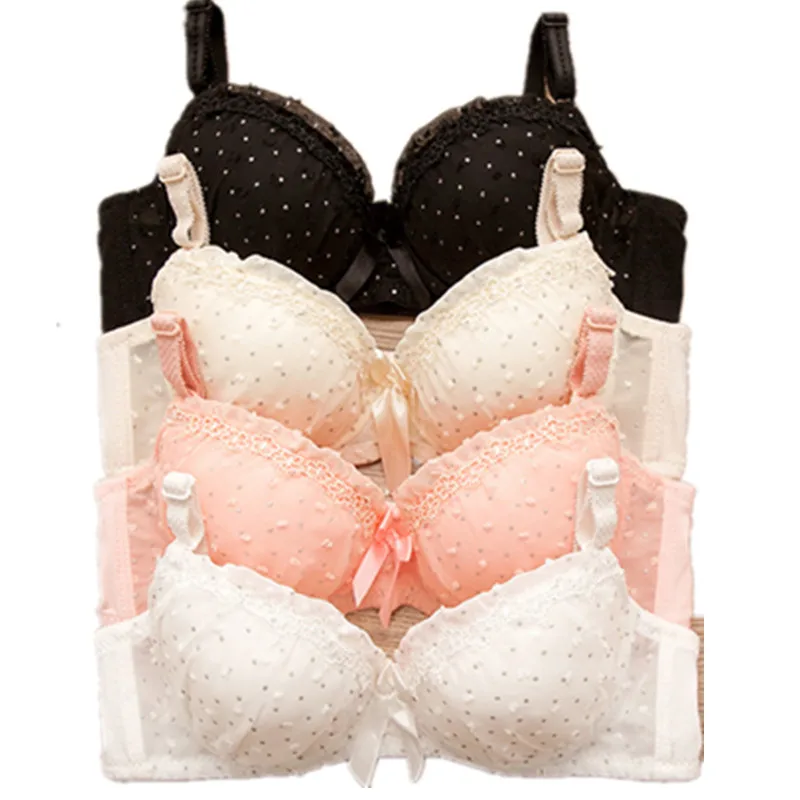 

Girl Lace Training Bra Teenager Girls First Try One Bra Children Underwear Kids Wire Free Print Cotton Puberty Bra