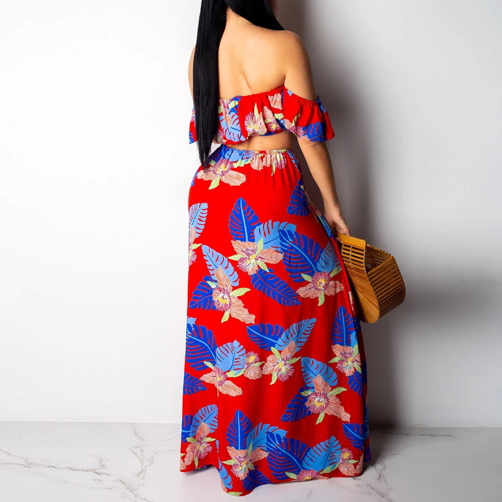 FTGSDLONG плюс размер сексуальная юбка и укороченный топ Женский комплект из 2