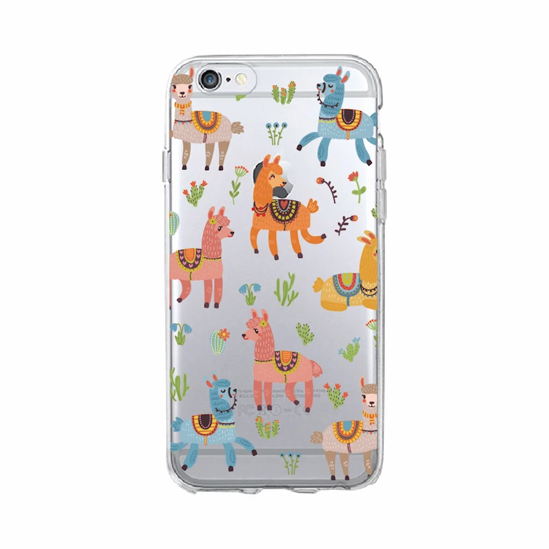 Kawaii милые ламы альпаки Животные мультфильм мягкий чехол для телефона iPhone X 5 5S 6 6s
