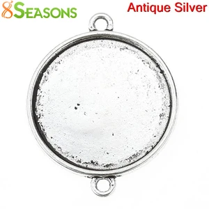 8 сезонов фурнитура для разъемов круглый античный серебряный узор в полоску резной кабошон (подходит для диаметра 25 мм) 3,5 см x 2,8 см