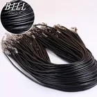 N697 2 мм черный ПУ кожаный шнур веревка скрученный Плетеный цепочка ожерелье застежка веревка для мужчин женщин gargantilha большая акция