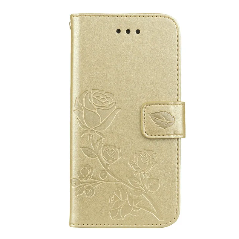 Gold Pdgb кошелек кожаный чехол для Xiaomi mi A1 A2 Lite 5X F1 Red mi 4X 4A 5A 6A 5 Plus S2 примечание 6 Pro чехол откидная крышка для 3D выбитым рельефным цветком - Цвет: Gold