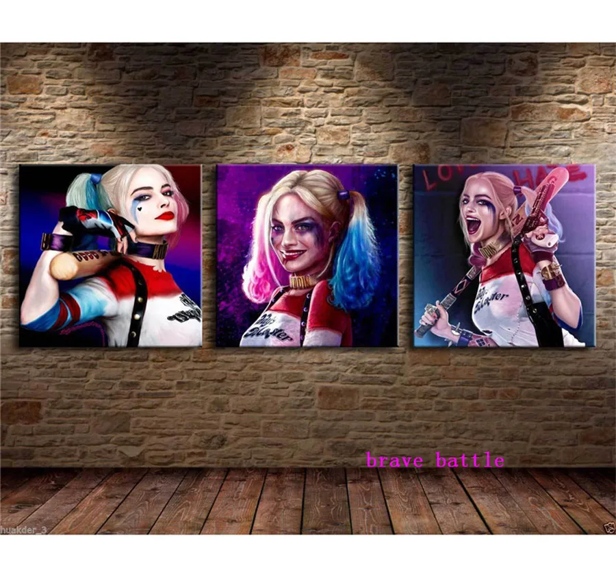 Justice League Harley Quinn 3 предмета холст картина принт гостиная домашний декор