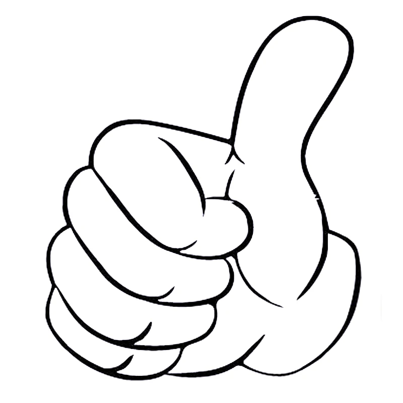 

12.8cm*15cm Cartoon Hand Gesture Thumb Up Success Decor Vinyl Decal Car Sticker S6-3268
