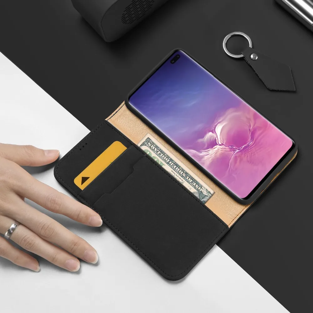 Чехол из натуральной кожи для Samsung Galaxy S20 S10 Plus чехол книжка на магнитной застежке E