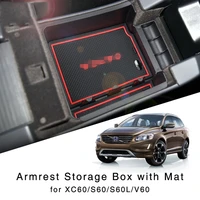 armrest storage box for volvo xc60 s60 s60l v60 2009 2010 2011 2012 2013 2014 2015 2016 2017 center console organizer tray