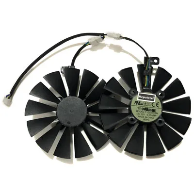 1 pair whole set t 95 мм T129215SM охлаждающий вентилятор GPU для ASUS ROG Посейдон GTX1080TI STRIX RX 570 470 580 GTX 1050Ti Замена видеокарты - Цвет лезвия: 1 pair whole set t