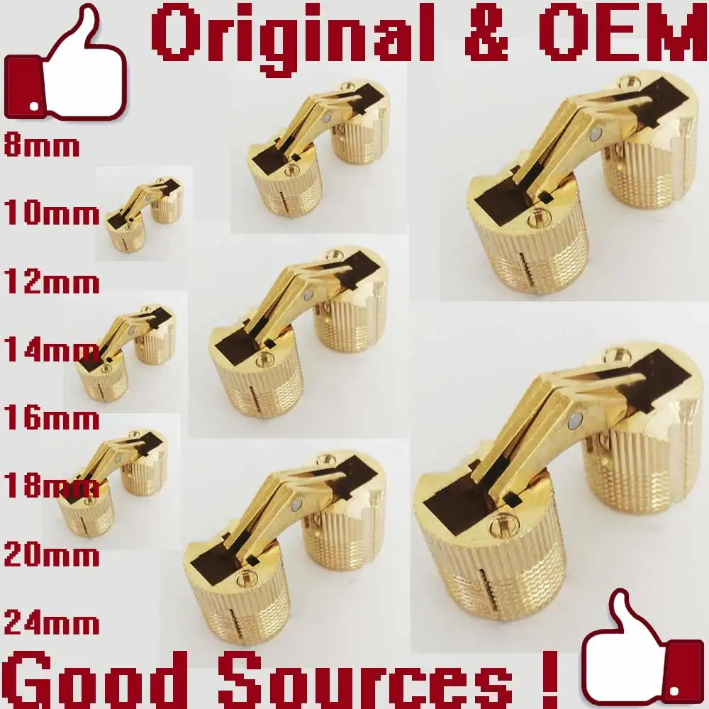 14 мм одноцветное Латунь баррель шарнир двери скрытые петли вставка мебели