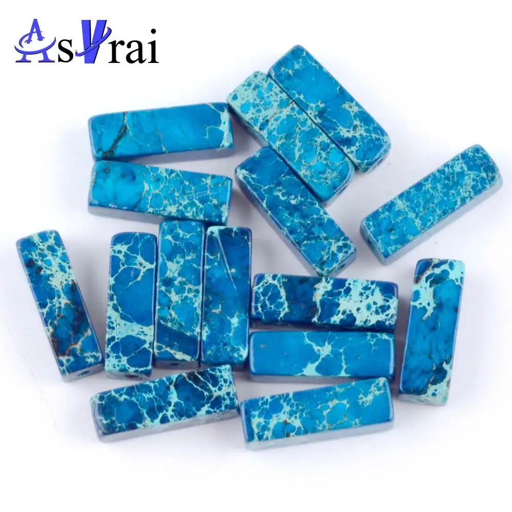 Light blue 30 шт. натуральные камни морской осадочный нефритовый трубчатый Бисер для изготовления ювелирных изделий 4*13 мм бусины-разделители подходят для Diy браслетов Charka - Цвет: Light blue