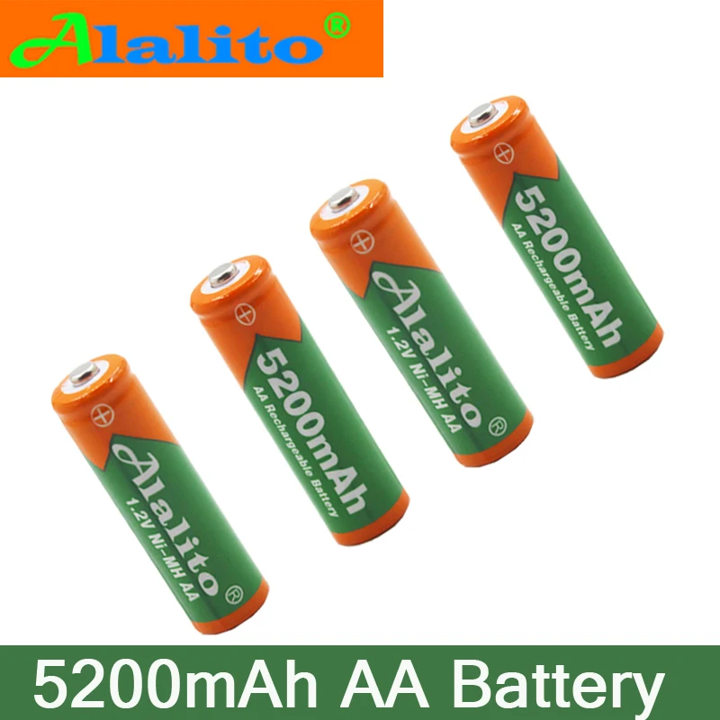 2019 Лот 1 2 V 5200mAh NI MH AA Baterias recarregagel aa Bateria pre Carregada Para Brinquedos microfone da cΩ| |