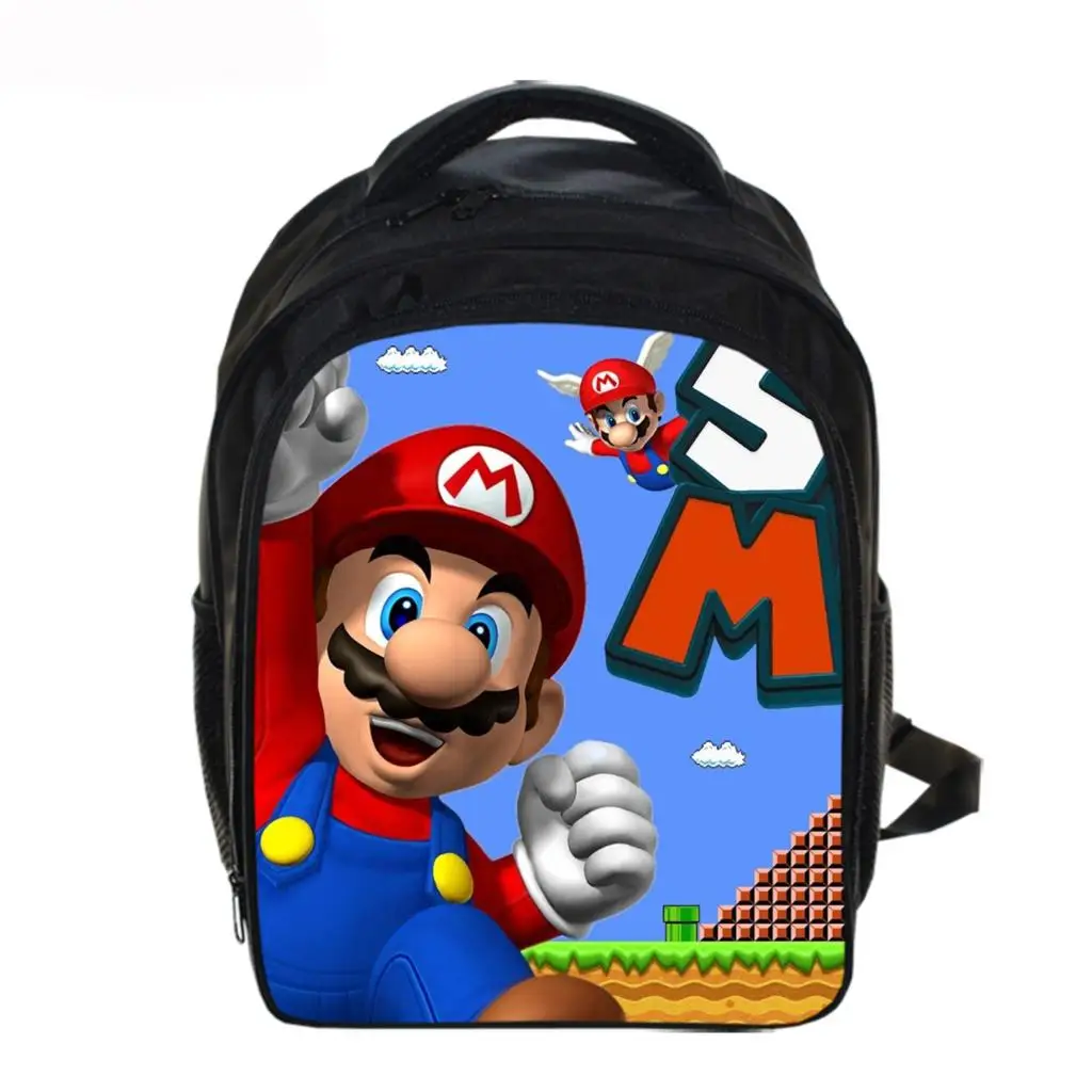 mario 17 13 дюймов мультфильм Марио Соник дети рюкзак в детский сад школьная сумка детская печать рюкзаки для девочек и мальчиков Mochila - Цвет: mario 17