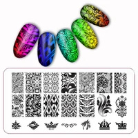 nail art salon product laced all series metal nail art stamping image konad plate print template classic lace plant bc07