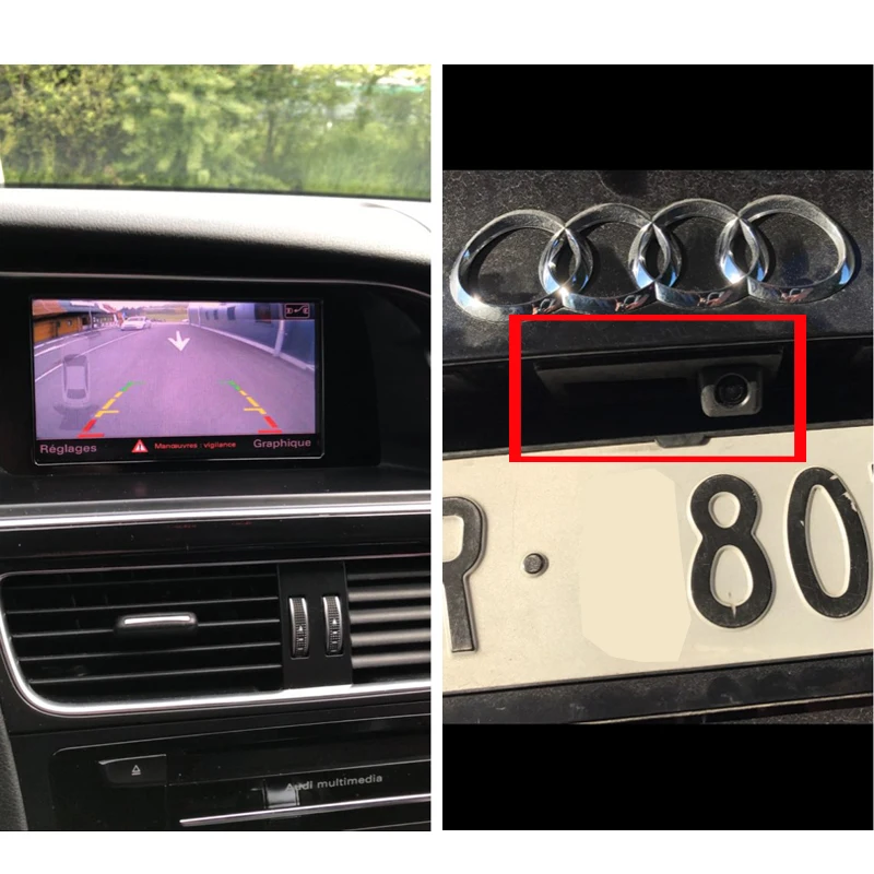 HD 1280x720P starlight Ночное видение 170 рыбий глаз камера заднего вида для Audi Volkswagen Passat Tiguan Golf Jetta Sharan Katy