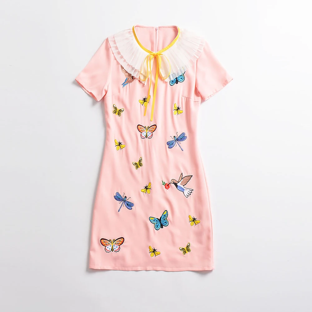 Новое красивое платье с вышивкой для женщин 2018 летнее модное популярное коротким