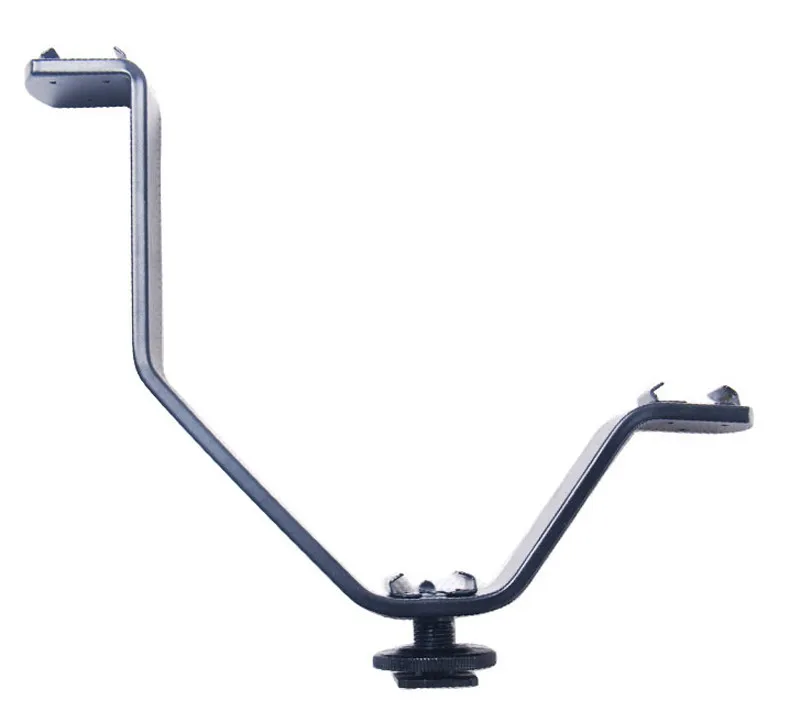 Алюминий Трехместный 3 холодной Горячий башмак V светодиодной вспышкой видео