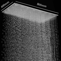 bathroom shower products 400800mm ceiling large rain showerheads 304 stainless steel brushed finish shower panel without led