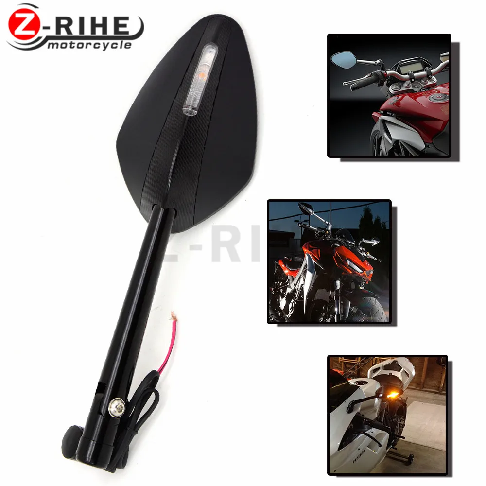 Зеркало заднего вида для мотоцикла со светодиодной подсветкой|front side mirror|mirror