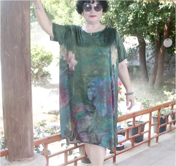 Женское платье с коротким рукавом повседневное длинное большого размера