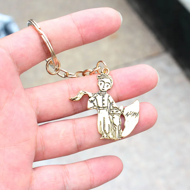 Hzew Новый Маленький принц и лиса цепочка для ключей старинное золото цвет: старое