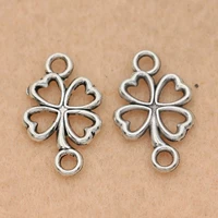 30pcs tibetan silver plated clover connector for pendants bracelet jewelry making accessories diy 20x13mm