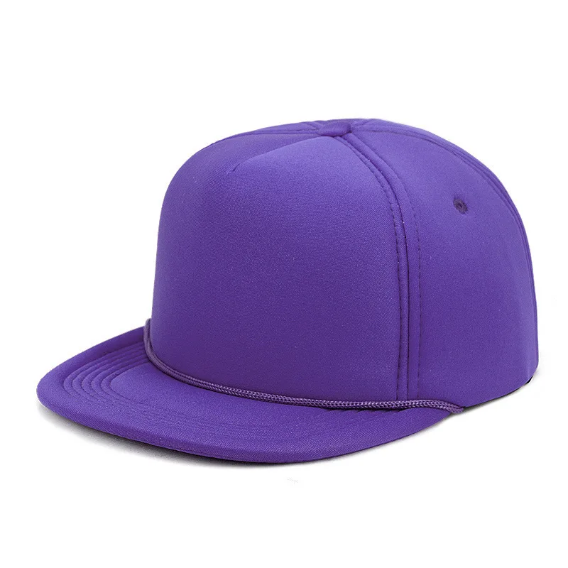 Толщина губка сплошной цвет Snapback cap s Мужская хип-хоп панк-рок BBoy кепки с плоским козырьком Регулируемый логотип индивидуальные простые бейсболки - Цвет: pure violet