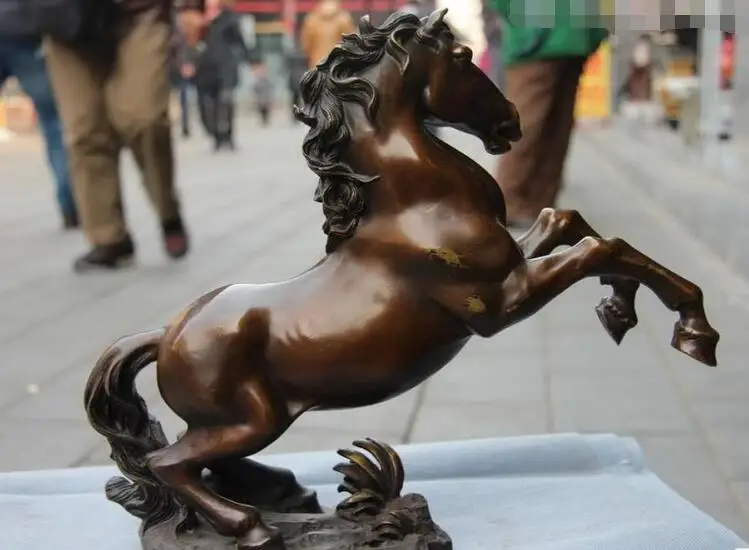 12 Art Statue Pure Copper Bronze Feng Shui Lucky Fly Gallop Run Horse Sculpture | Дом и сад