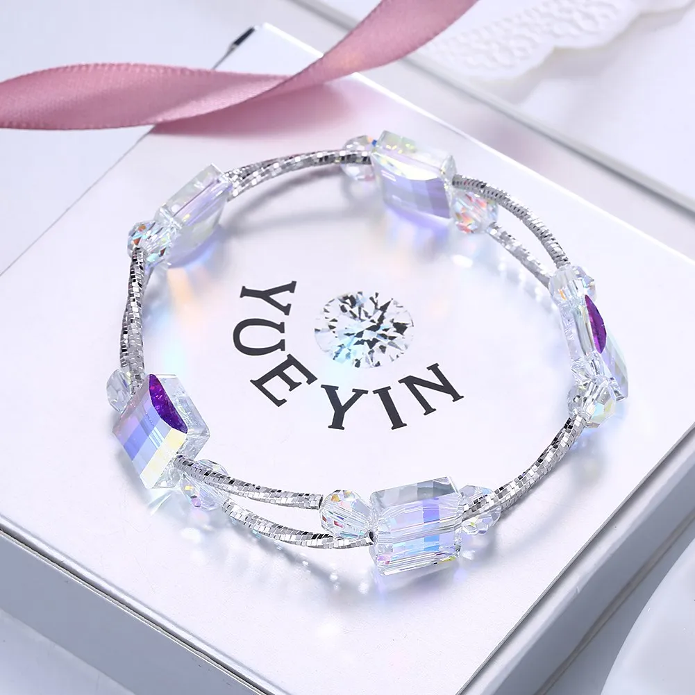 LEKANI кристаллами от Swarovski Высочайшее качество бисера браслеты для женщин 925