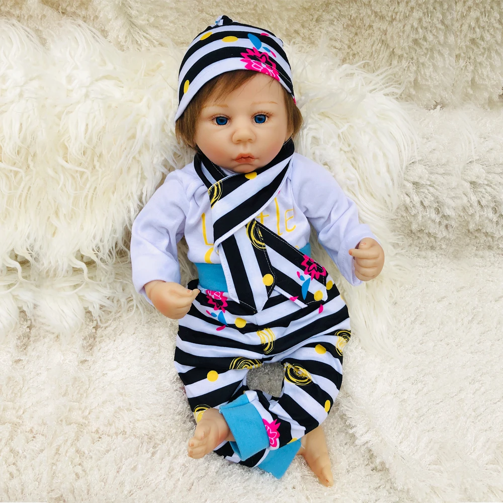 Красивый reborn boy 45 см силиконовая кукла bebe Reborn Baby игрушка для девочек детский