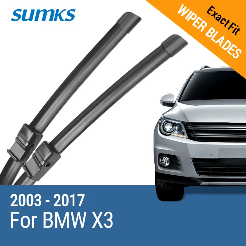 

SUMKS Wiper Blades for BMW X3 22"&20"/26"&19" Fit Hook / Side Pin Arms 2003 - 2017