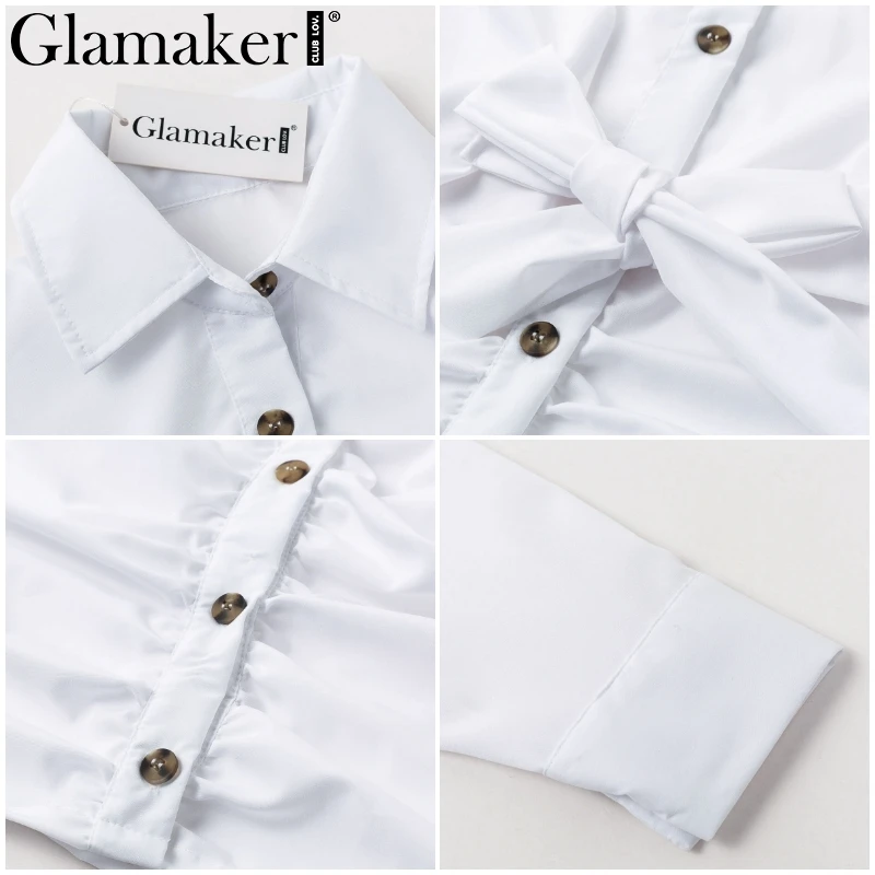 Glamaker сексуальное Плиссированное облегающее белое платье женское офисное мини с