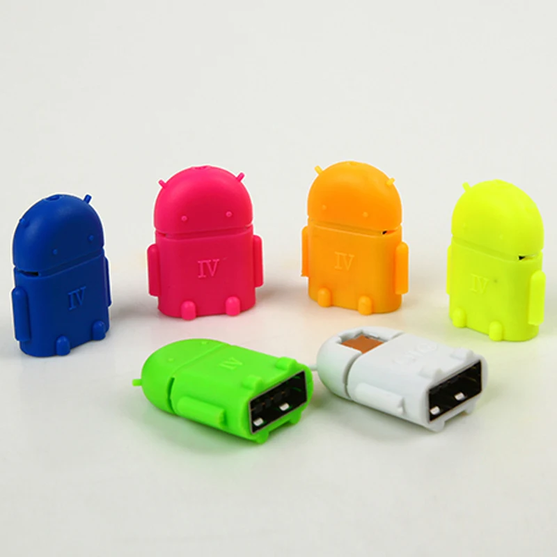 

10 Pcs Andrews Robot Micro USB To USB OTG Adapter For Android Tablet PC To Flash Mouse Keyboard