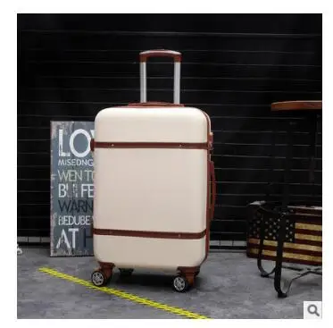 beige 20 дюймов ABS Spinner чемодан на колесиках, сумка для багажа, чемодан на колесиках, Женский чемодан для путешествий, чемоданы, 24 дюйма, чемодан на колесиках, наборы - Цвет: beige