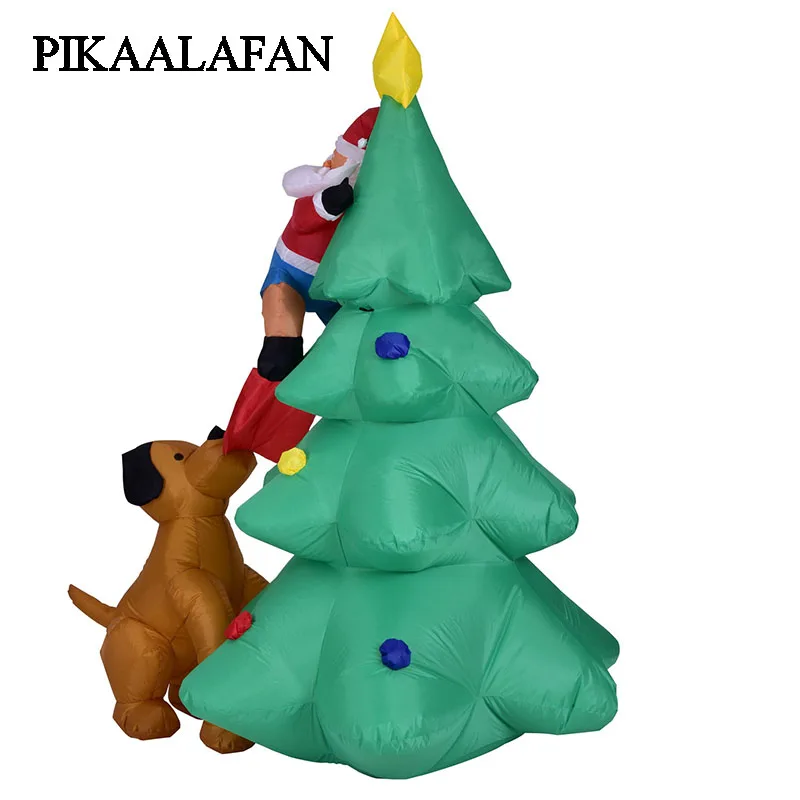 PIKAALAFAN Inflatable Model 1.8-Meter Light Dog Bit The Christmas Tree Climbed Decorations Place decoration | Игрушки и хобби