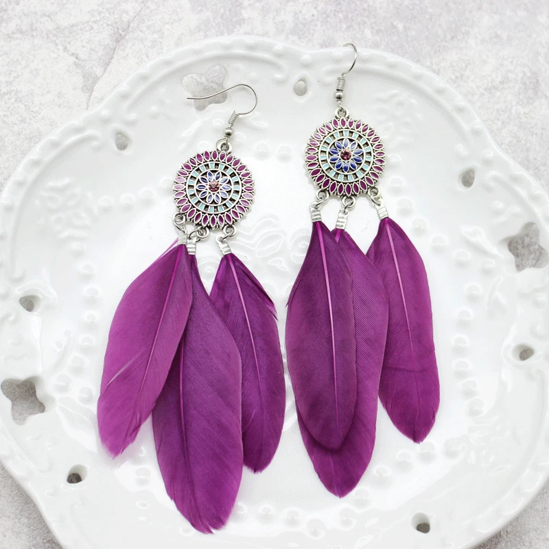 Женские эмалированные серьги-Подсолнухи в богемном этническом стиле | Украшения