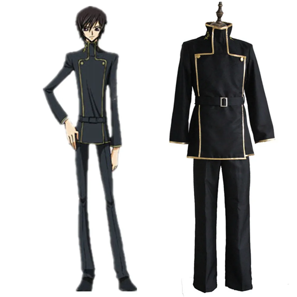 Код Geass Косплей Lelouch Lamperouge японская школьная форма черный набор мужской костюм vi