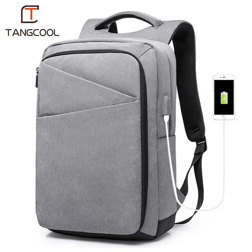 Рюкзак Tangcool мужской водонепроницаемый с usb зарядкой для ноутбука 17 3