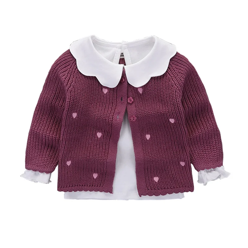 Вязаный свитер для девочек кардиган куртка маленьких одежда новорожденных