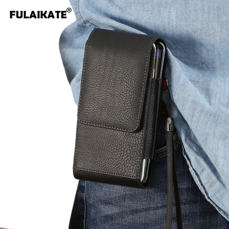 

FULAIKATE 5.5" Litchi Clip Vertical Waist Bag for Samsung Galaxy S7 Edge S8 Universal Pouch for Xiaomi Redmi Note3 2 Holster