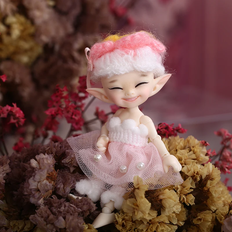 Бесплатная доставка кукла Realpuki ФЛ Popo BJD 1/13 розовая улыбка игрушки Elves | Игрушки и
