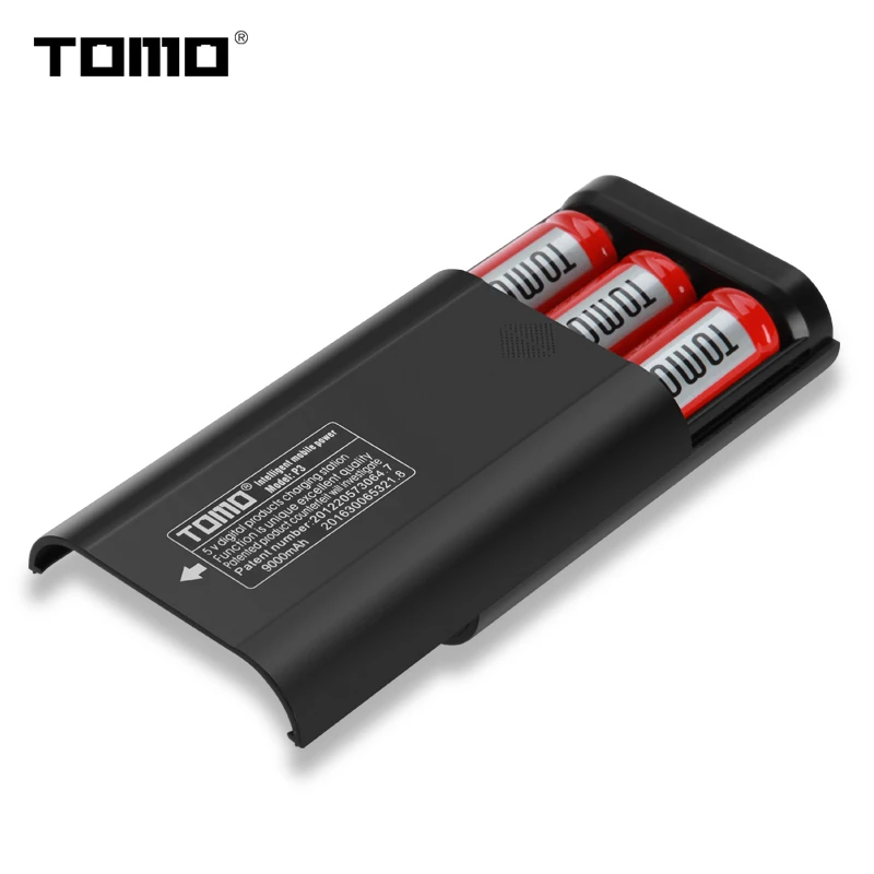 TOMO P3 светодиодный индикатор 18650 литиевая батарея зарядное устройство коробка для 3,7 в 18650 3 перезаряжаемых слота с зарядным внешним аккумулятором