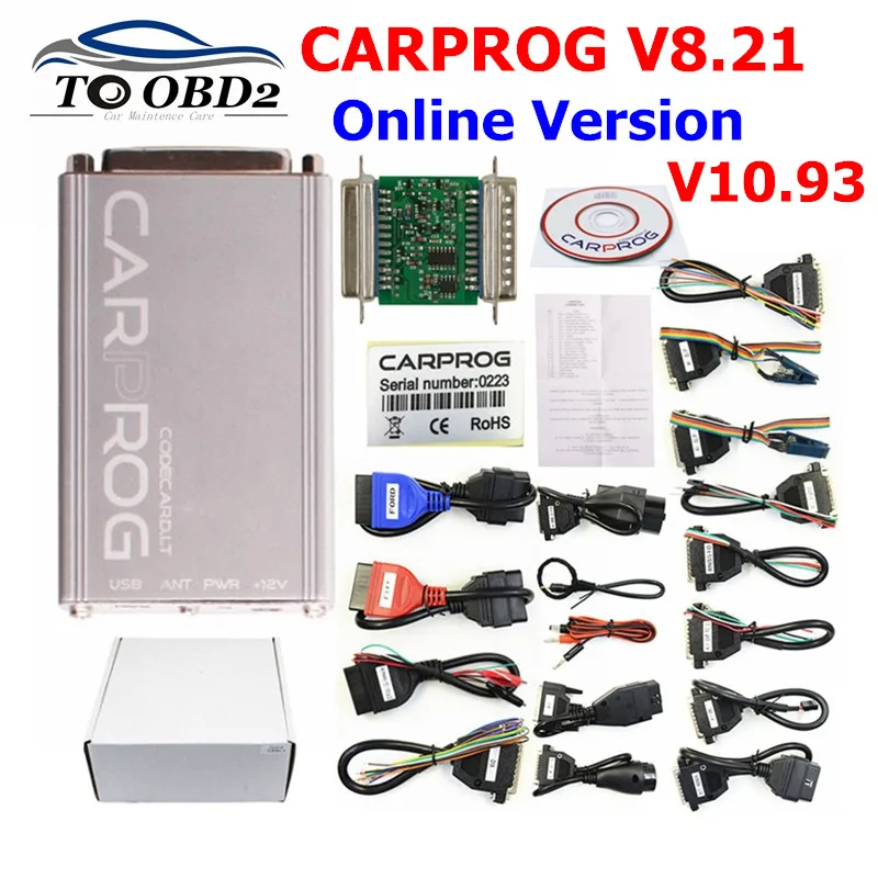Новейший CarProg V8.21 онлайн версия добавить больше авторизация автомобиля Prog V8.21 V10.05 V10.93 инструмент для ремонта автомобиля ECU чип-тюнинговый инструмент