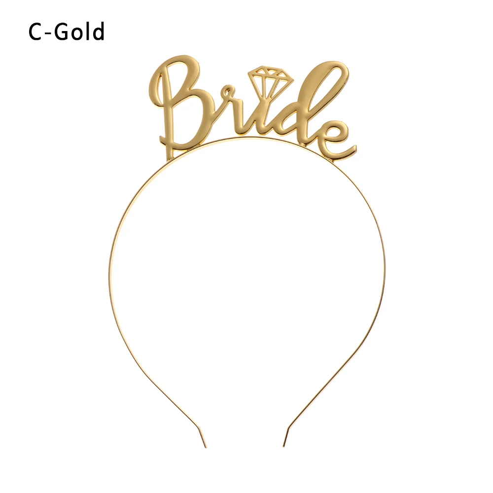 04 1Pc Tiara Crown Bachelorette Party Wedding Hair Accessories Bride Bridesmaid Headband Bridal Wedding Gift Fashion Hair Jewelry - Metal color: 04