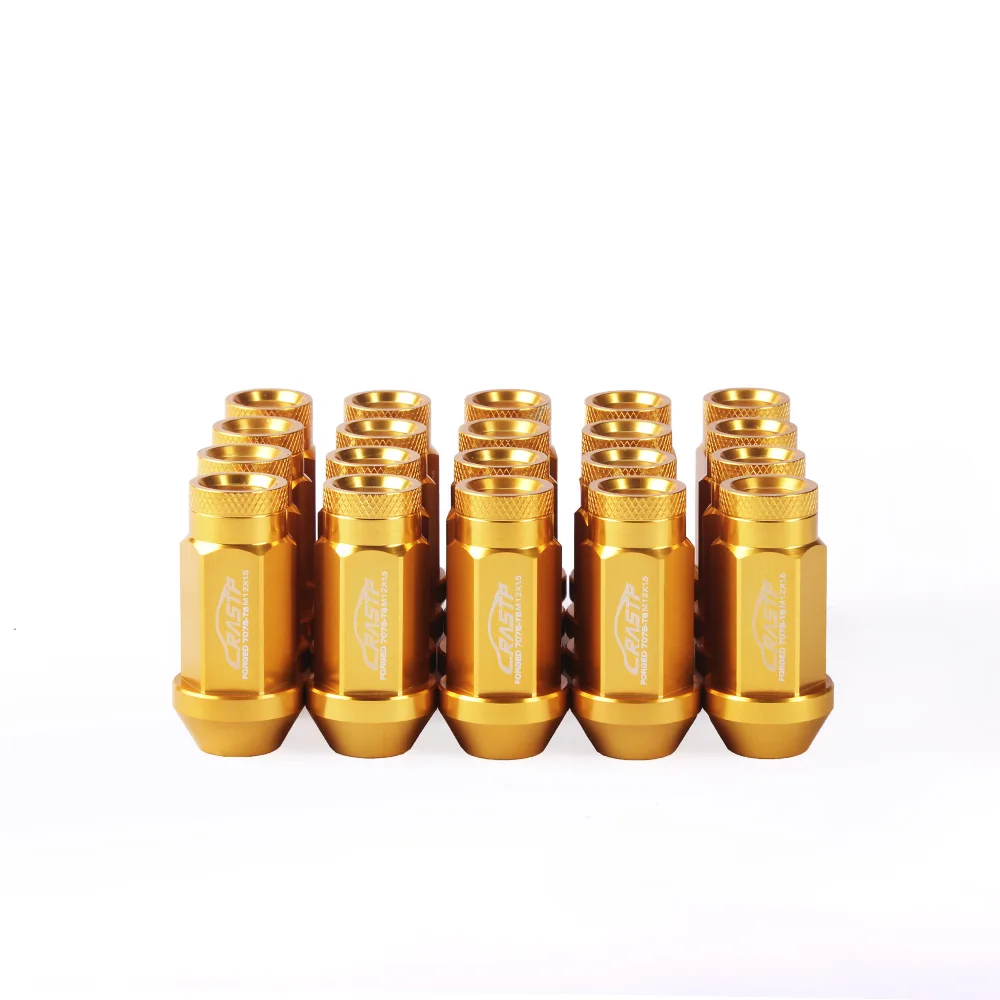 gold RASTP-20 шт. кованые 7075-T6 алюминиевые колесные гайки длина 50 мм гайки M12x1.5/M12x1.25 для Honda Civic автомобильные аксессуары RS-LN047 - Название цвета: gold