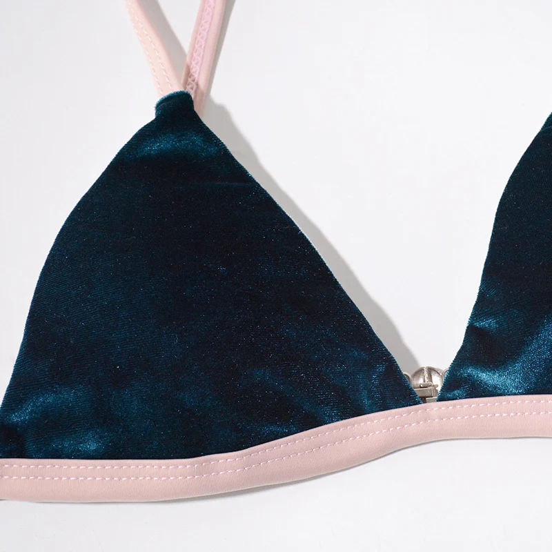 Сплошной Женский купальник бикини сексуальные стринги Холтер набор женский